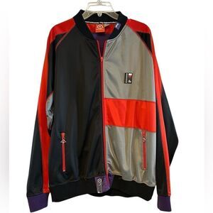LRG Vintage Track Jacket Black, Gray, Red, Purple Color Block XL